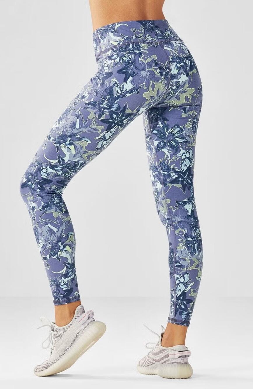FABLETICS Salar Power Hold Printed Purple Floral Ankle Leggings